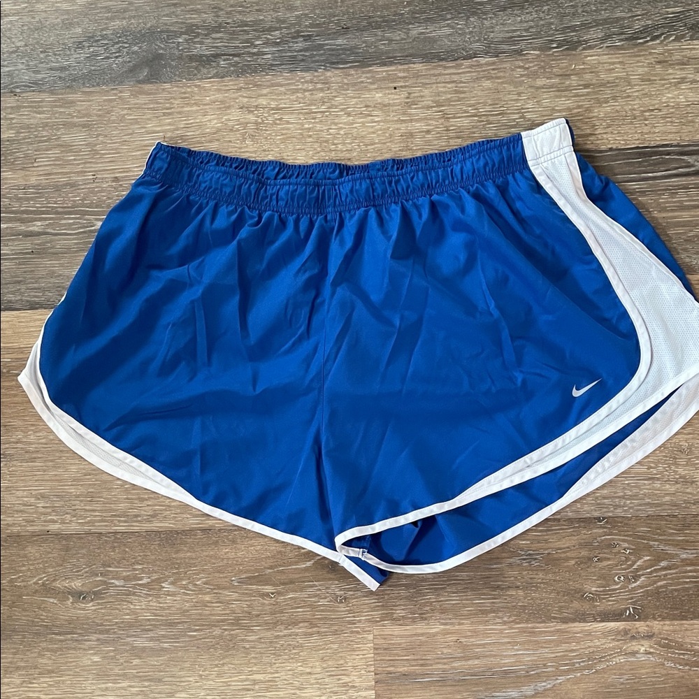 Nike Women's Athletic Shorts in Blue and White